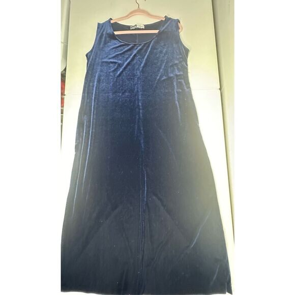 California Concepts Women’s Velour Sleeveless Maxi Dress Blue Size XL See Notes - Picture 5 of 15
